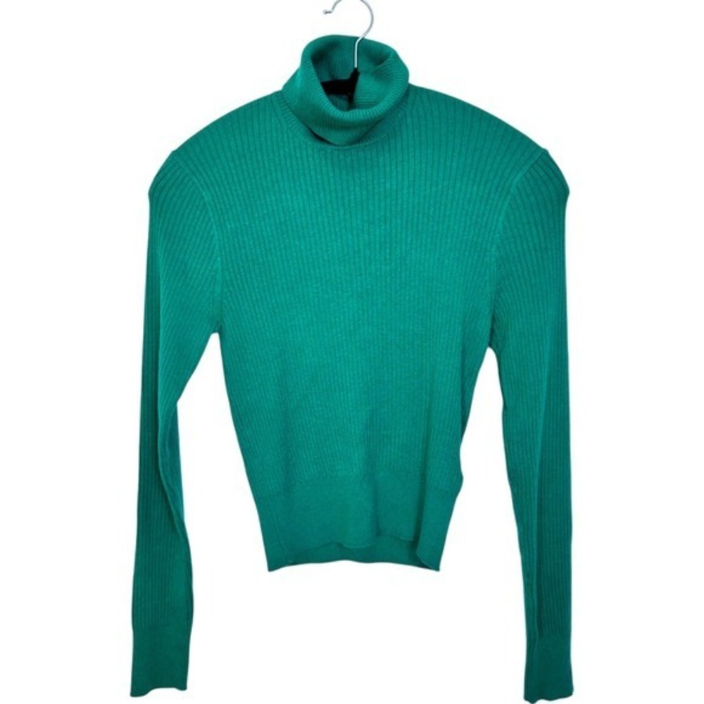 J. Crew Ribbed Turtleneck Festive Green TENCEL™ lyocell-blend Women's Size Small